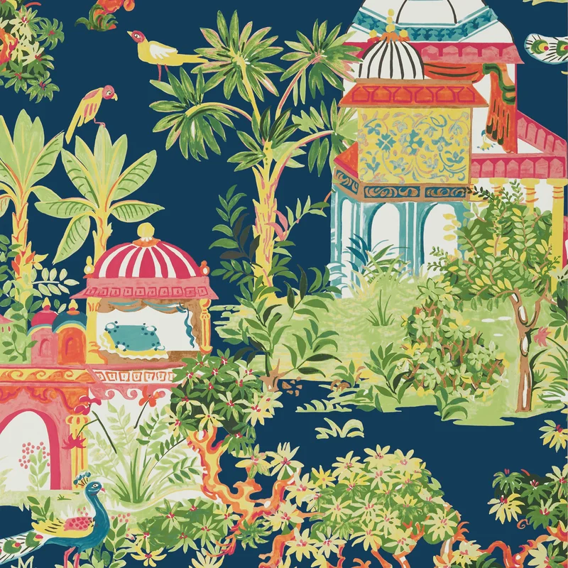 Thibaut Mystic Garden — Navy Non Woven wallpaper in Navy