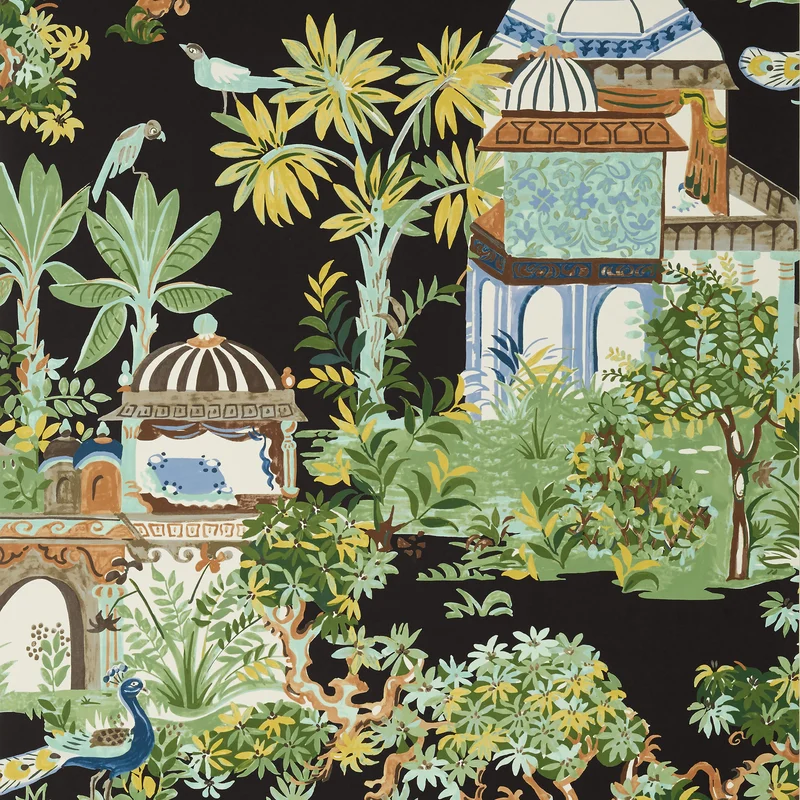 Thibaut Mystic Garden — Black Non Woven wallpaper in Black