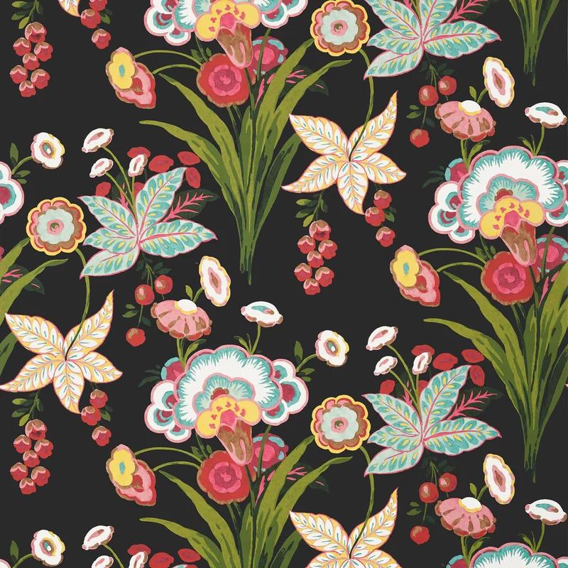 Thibaut Pasadena — Black Non Woven wallpaper in Black