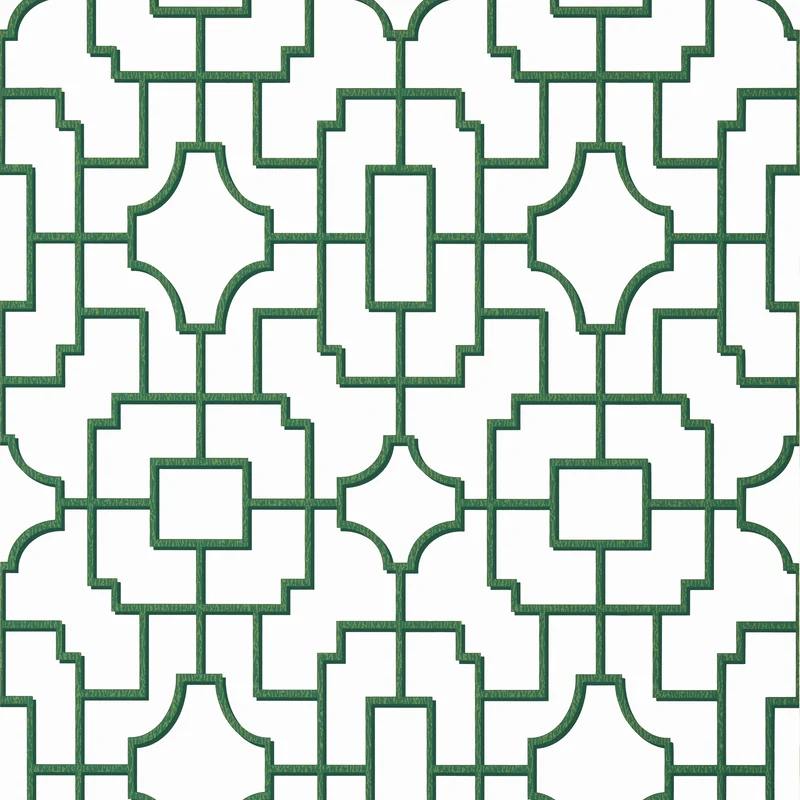 Thibaut Fretwork — Green Wallpaper wallpaper in Green