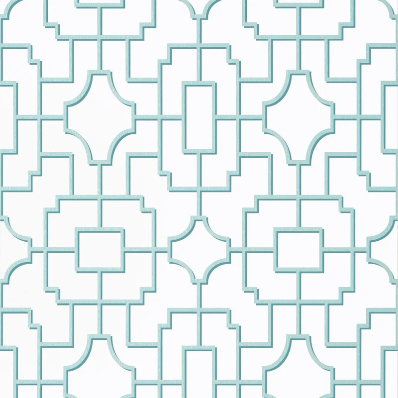 Thibaut Fretwork — Spa Blue Wallpaper wallpaper in Spa Blue