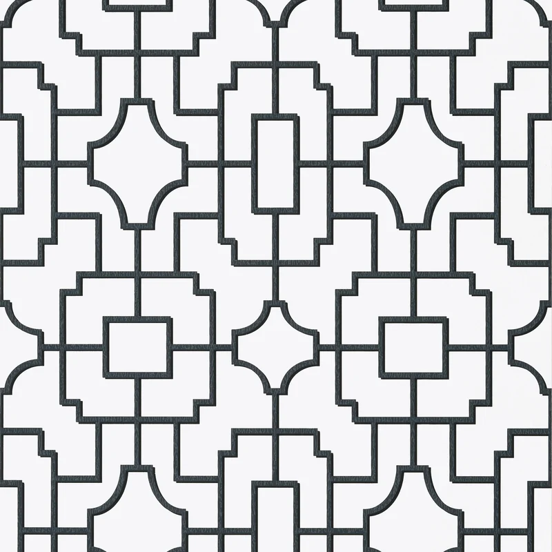 Thibaut Fretwork — Black wallpaper