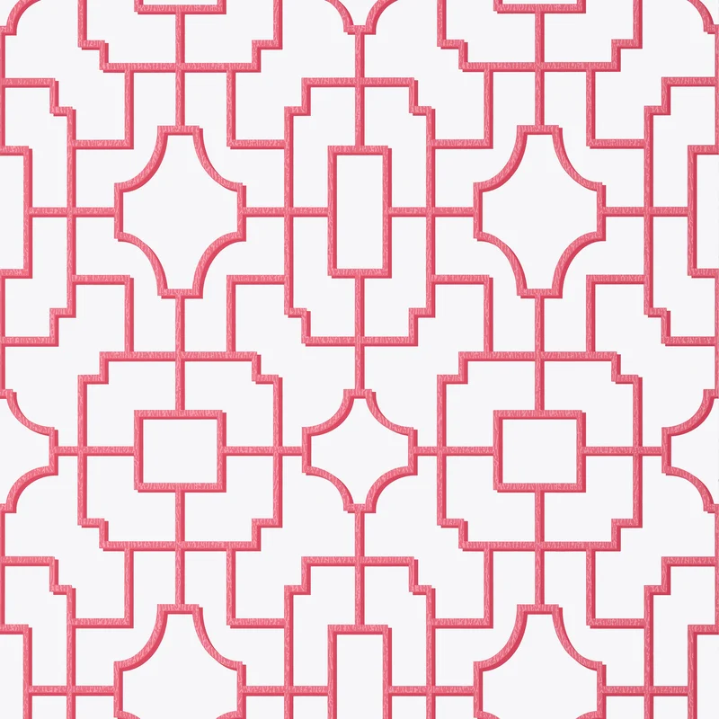 Thibaut Fretwork — Pink Wallpaper wallpaper in Pink