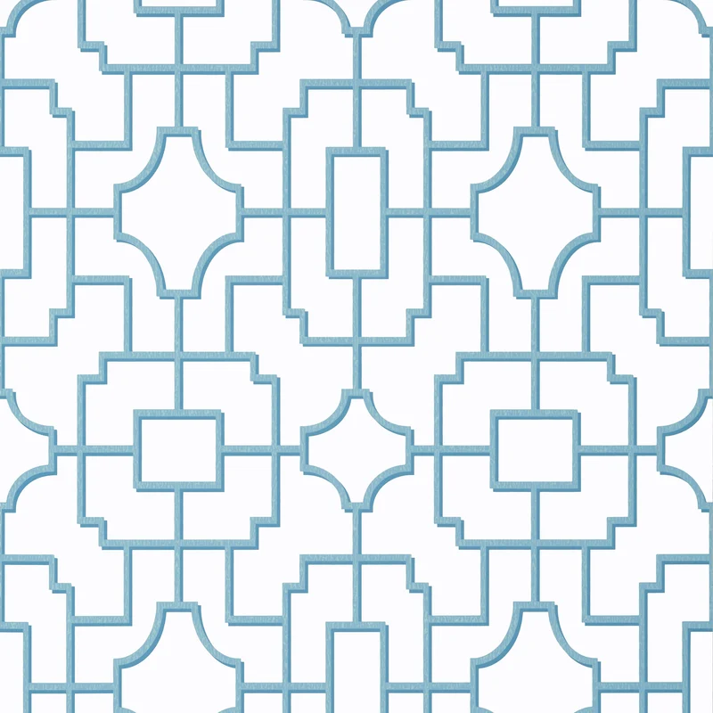 Thibaut Fretwork — Light Blue wallpaper
