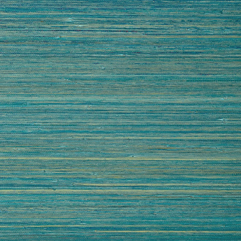 Thibaut Raffia Palm — Turquoise Raffia on Non Woven wallpaper in Turquoise