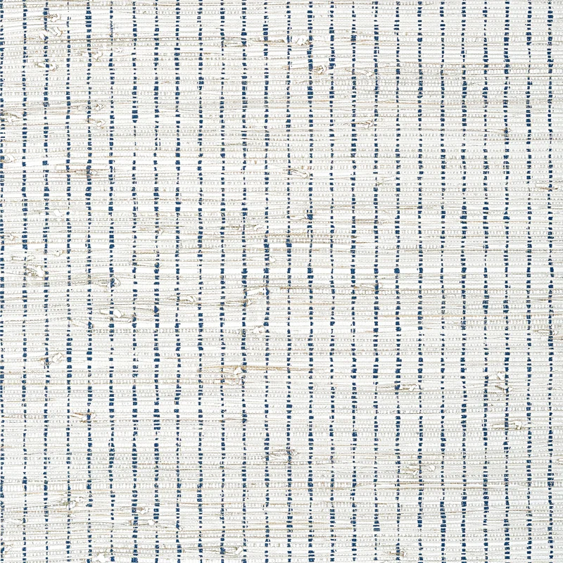 Thibaut Sutton Stripe — Navy on White Grass on Non Woven wallpaper in Navy on White