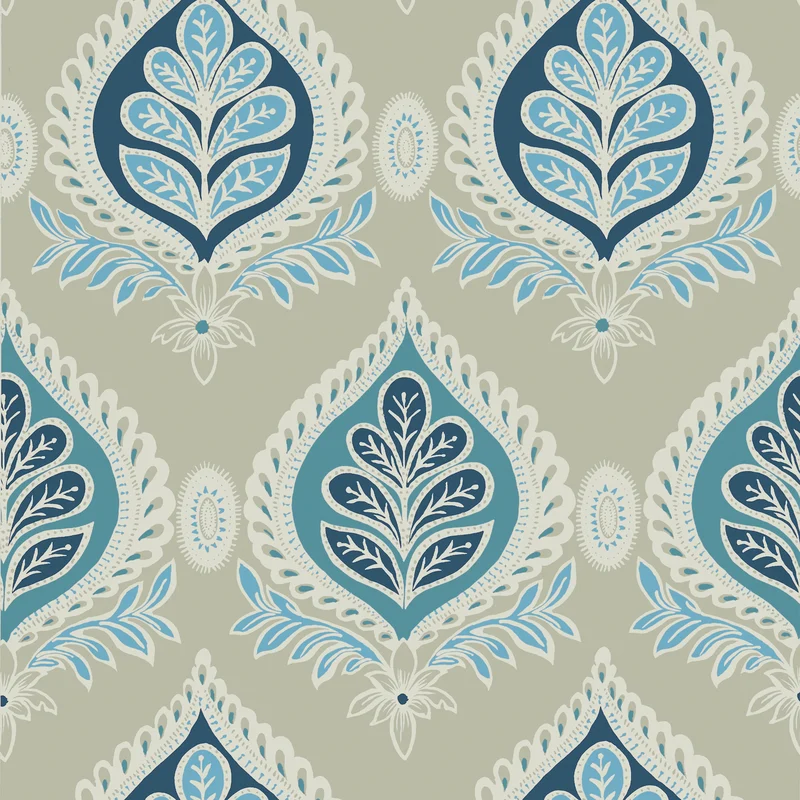 Thibaut Midland — Aqua and Beige Wallpaper wallpaper in Aqua and Beige