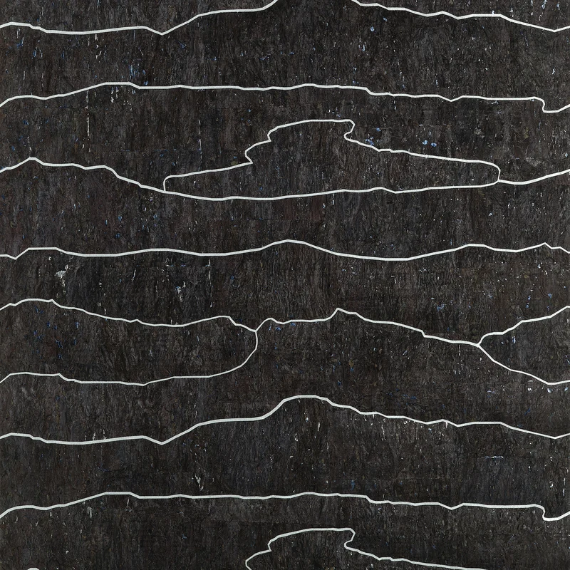 Thibaut Cloud Mosaic — Black Silver wallpaper