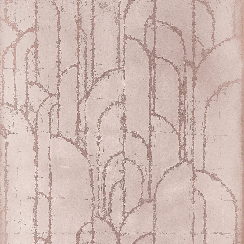 Thibaut Deco Moon — Rose Gold Metal Leaf on Non Woven wallpaper in Rose Gold