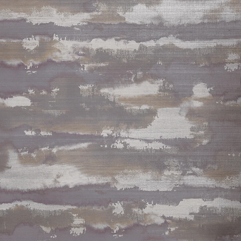 Thibaut Silver Lining — Eggplant and Copper Abaca on Foil wallpaper in Eggplant and Copper