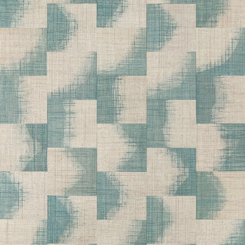 Thibaut Raffia Squares — Mineral Raffia on Non Woven wallpaper in Mineral