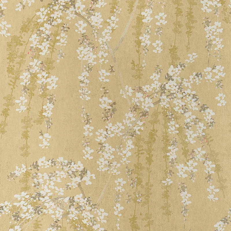 Thibaut Weeping Blossom — Gold Non Woven wallpaper in Gold