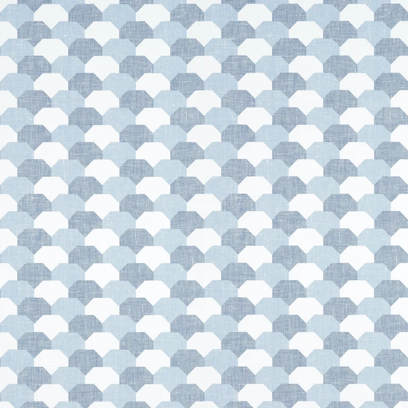 Thibaut Hidden Hills — Navy and White Linen Mesh on Non Woven wallpaper in Navy and White