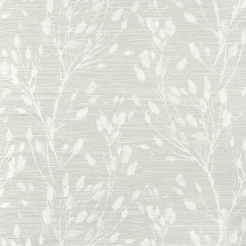 Thibaut Wild Flower — Grey Sisal on Non Woven wallpaper in Grey