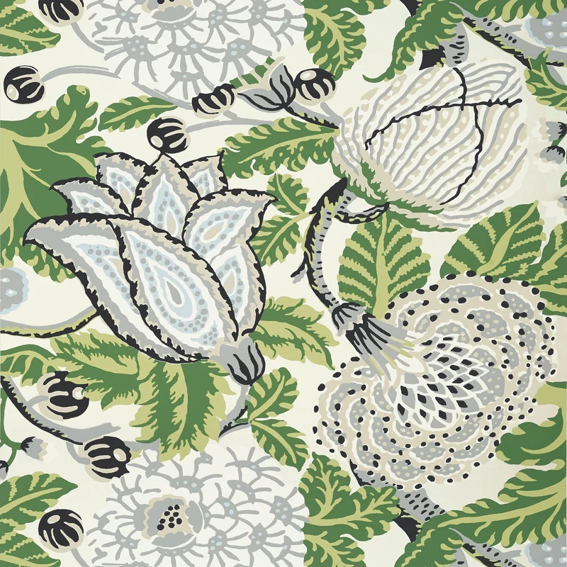 Thibaut Mitford — Green and White Wallpaper wallpaper in Green and White