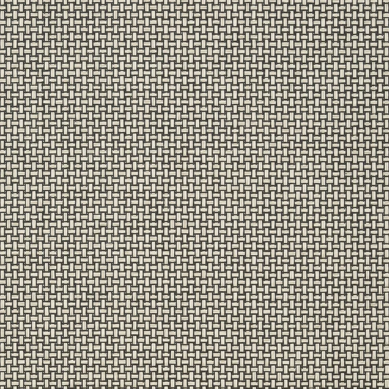 Thibaut Baker Weave — Black on Linen wallpaper