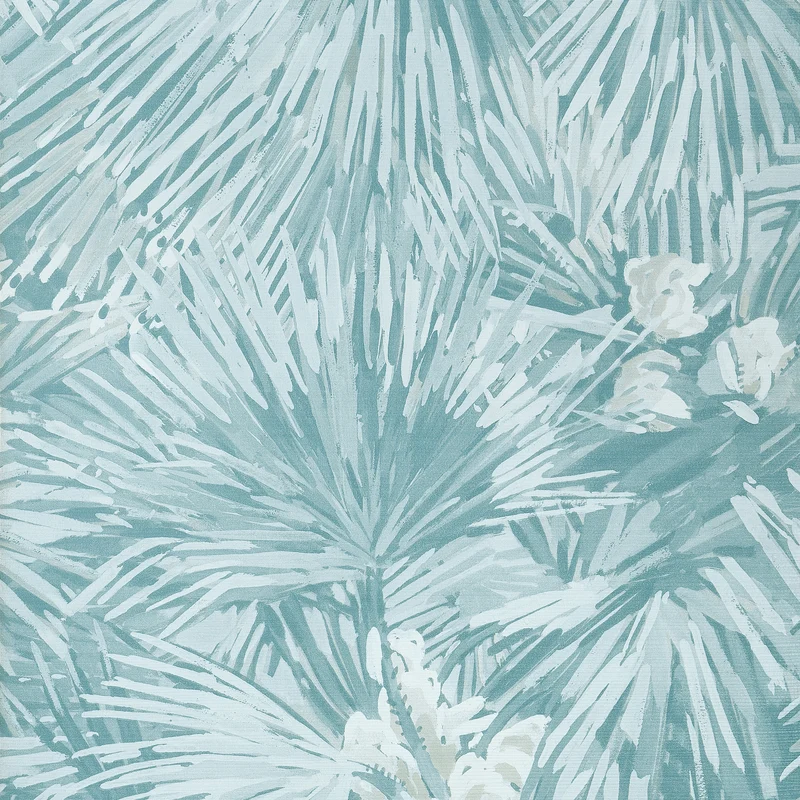 Thibaut Palmier — Spa Blue Embossed Vinyl on Non Woven wallpaper in Spa Blue
