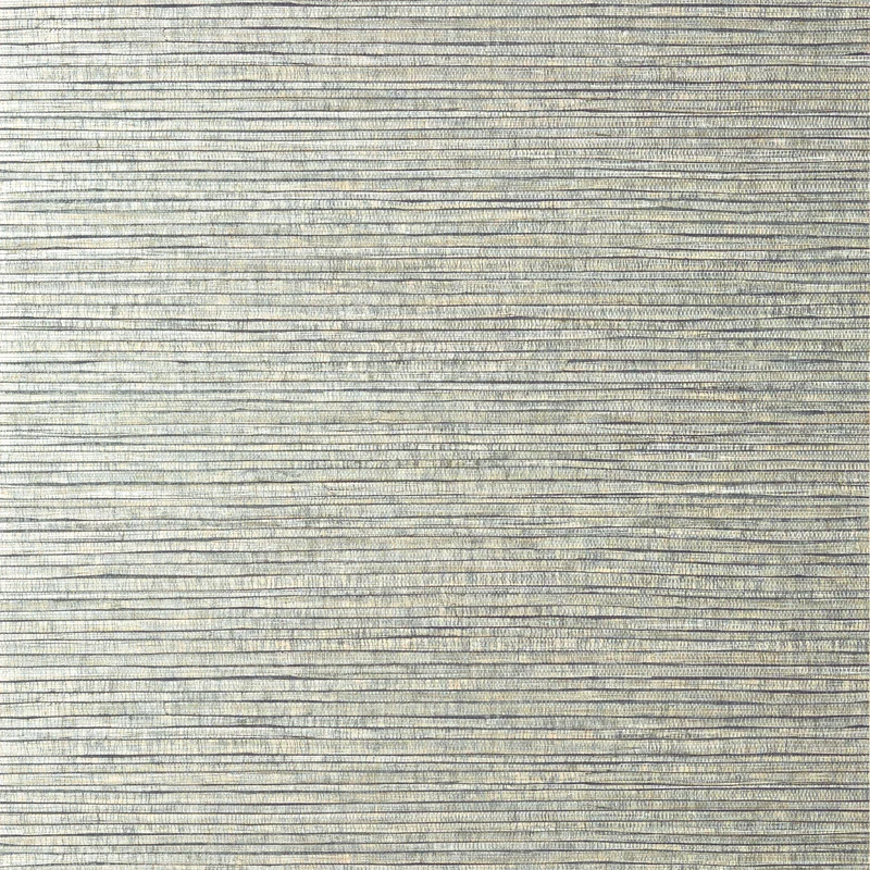 Thibaut Woody Grass — Metallic Silver Embossed Vinyl on Non Woven wallpaper in Metallic Silver