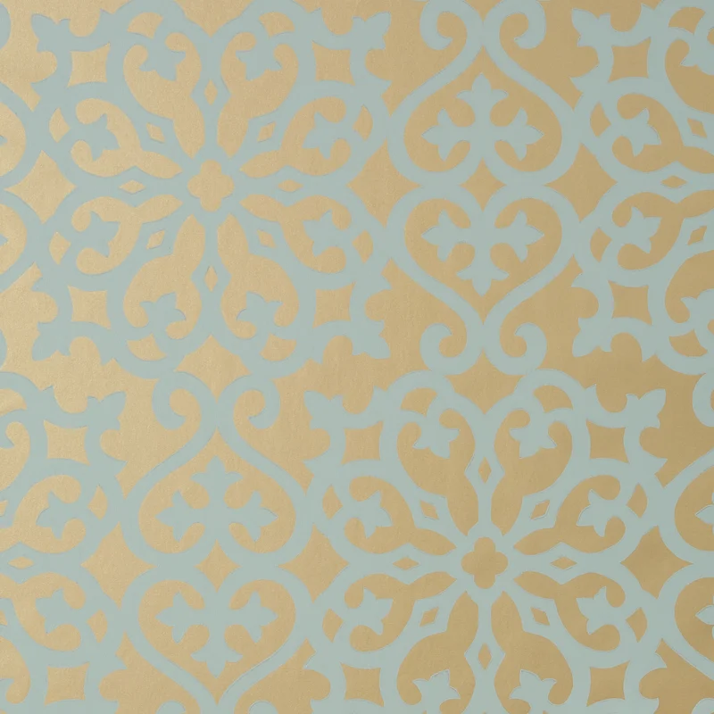 Thibaut Allison — Aqua on Metallic Gold Wallpaper wallpaper in Aqua on Metallic Gold