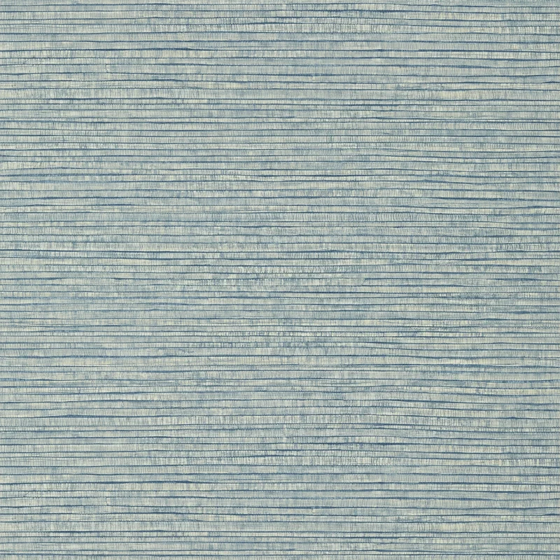 Thibaut Woody Grass — Blue Embossed Vinyl on Non Woven wallpaper in Blue