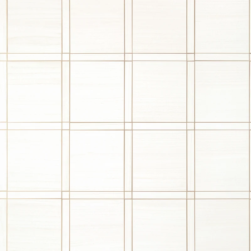 Thibaut Wood Panel — White and Metallic Pewter Wood Veneer on Non Woven wallpaper in White and Metallic Pewter