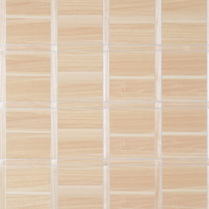 Thibaut Wood Panel — Natural and Metallic Silver Wood Veneer on Non Woven wallpaper in Natural and Metallic Silver