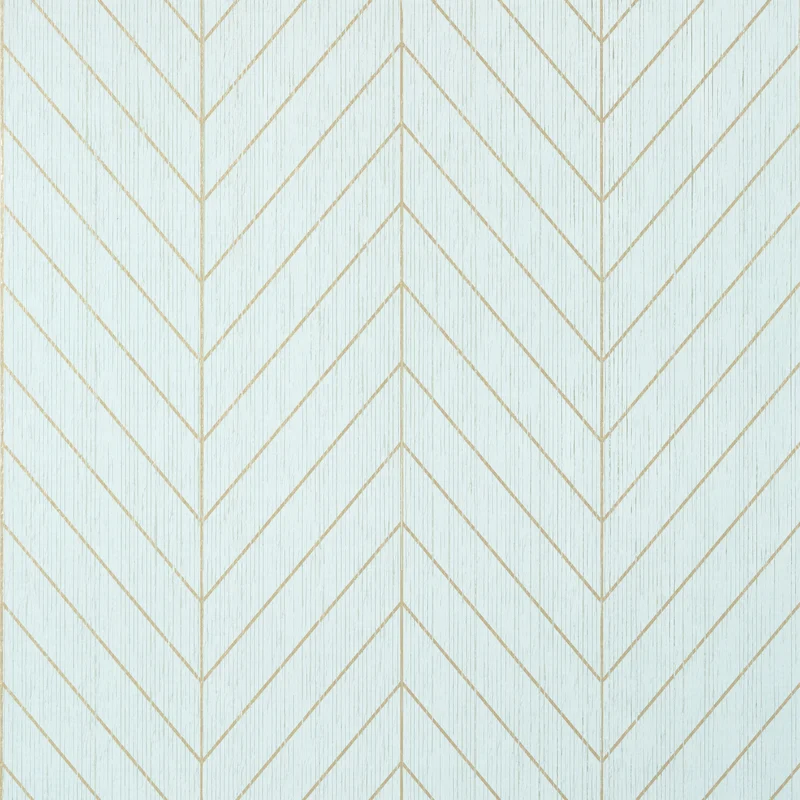 Thibaut Land Bridge — Robin'S Egg and Metallic Gold Paper String on Non Woven wallpaper in Robin'S Egg and Metallic Gold