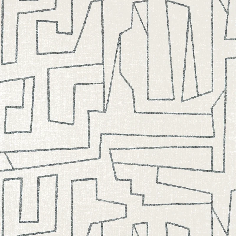 Thibaut Matrix — Black on Beige Non Woven wallpaper in Black on Beige