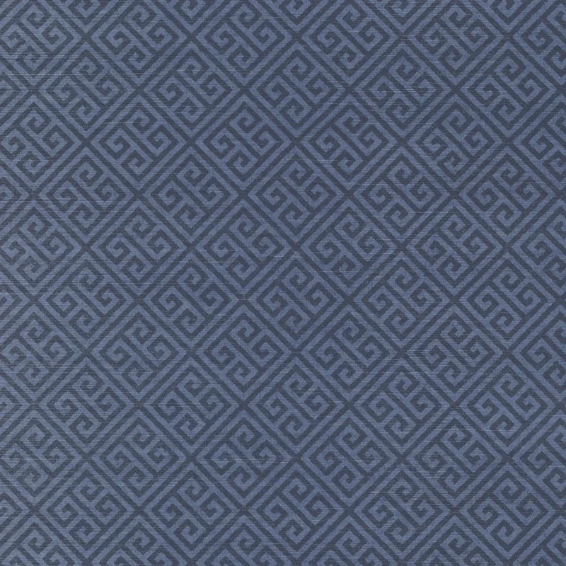 Thibaut Maze Grasscloth — Navy Sisal on Paper wallpaper in Navy