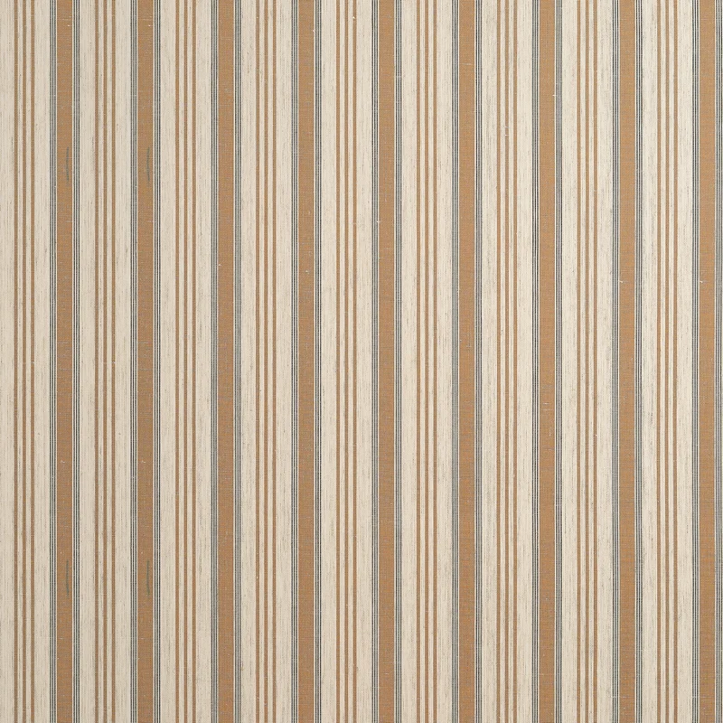 Thibaut Bennett Stripe — Cognac Linen Mesh on Non Woven wallpaper in Cognac