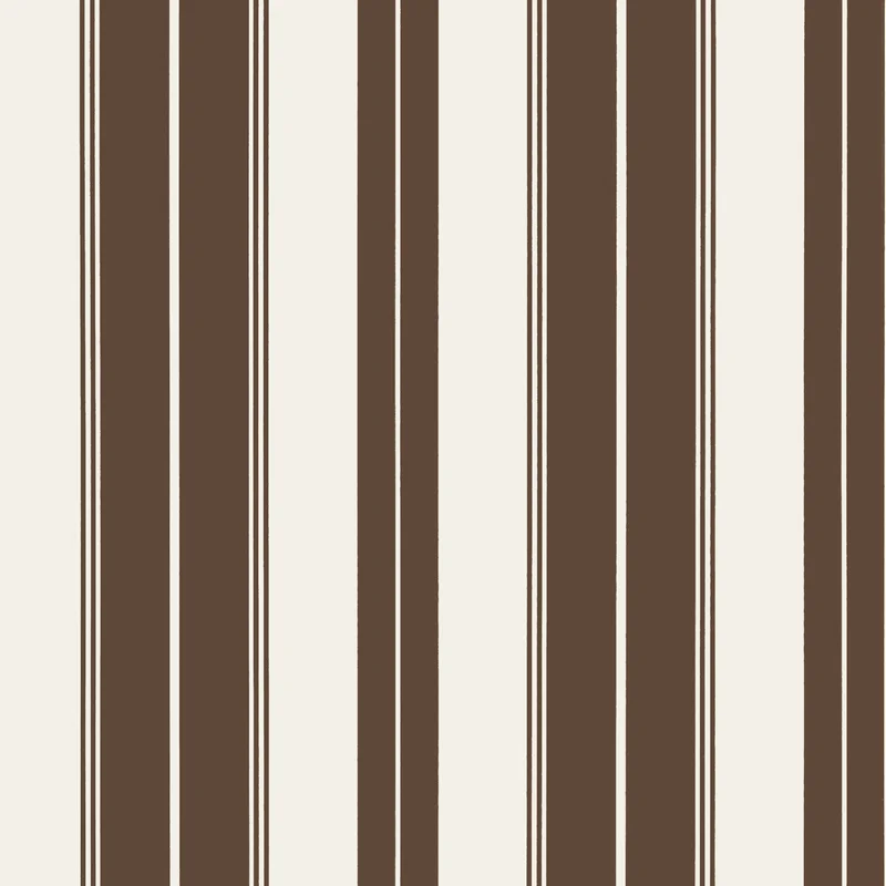 Thibaut Norfolk Stripe — Chocolate Brown Non Woven wallpaper in Chocolate Brown