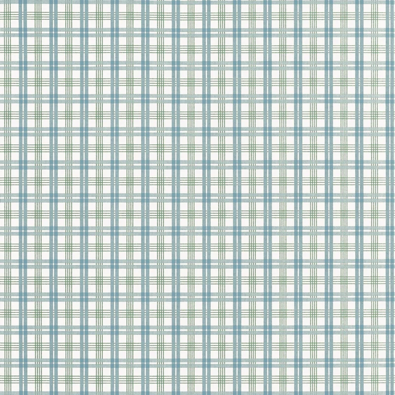 Thibaut Huntley Plaid — Peacock Blue and Green Non Woven wallpaper in Peacock Blue and Green