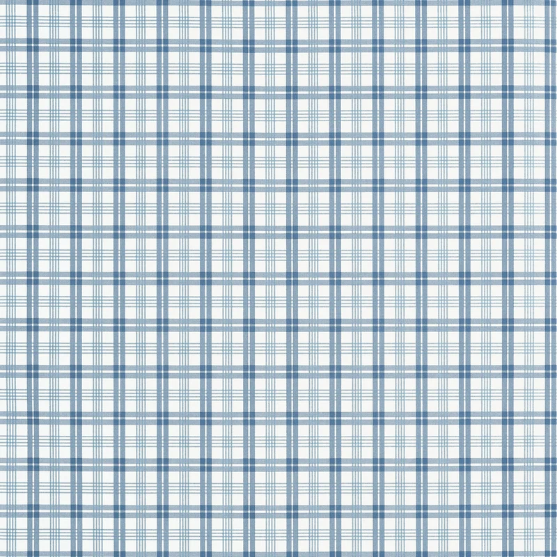 Thibaut Huntley Plaid — Blue Non Woven wallpaper in Blue