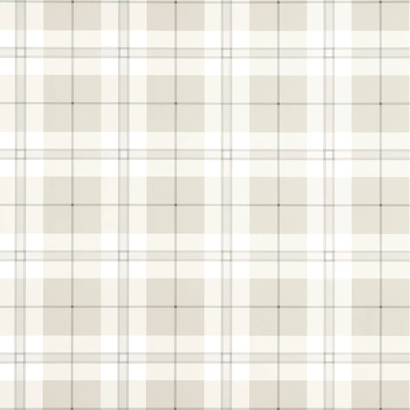 Thibaut Douglas Plaid — Light Beige Non Woven wallpaper in Light Beige