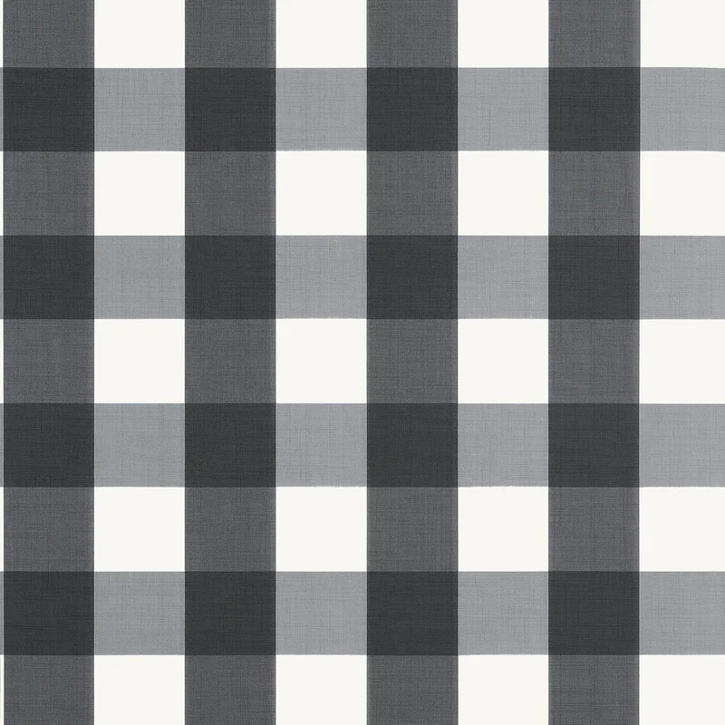 Thibaut Buffalo Check — Black Embossed Vinyl on Non Woven wallpaper in Black