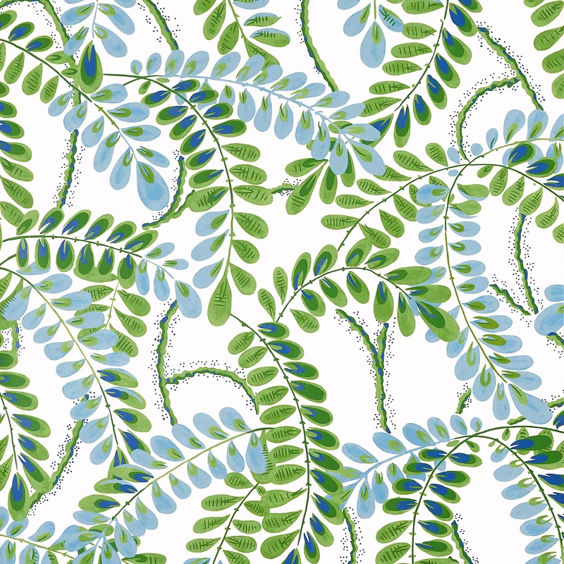 Thibaut Augusta — Blue and Green Non Woven wallpaper in Blue and Green