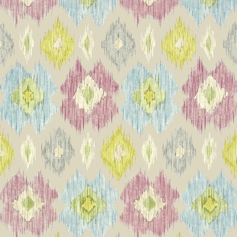 Thibaut Bimini Ikat — Grey wallpaper