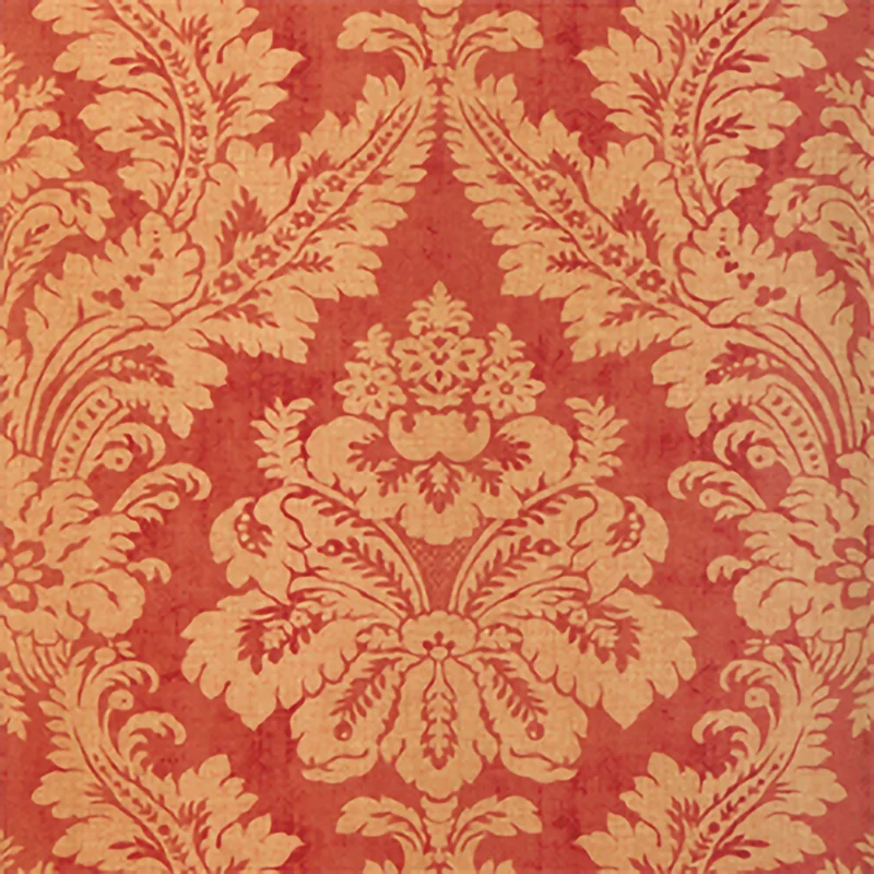 Thibaut Argentina Damask — Metallic Gold on Red wallpaper