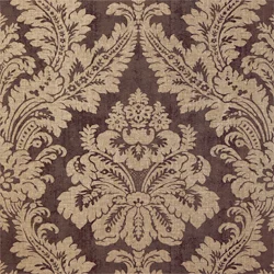 Thibaut Argentina Damask — Metallic on Dark Brown wallpaper