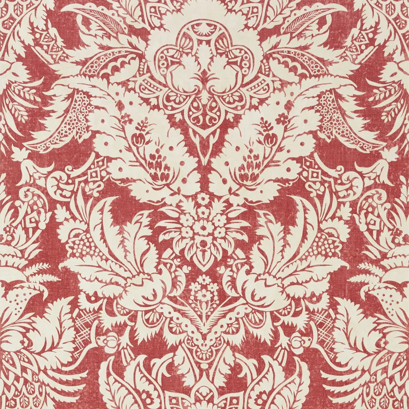 Thibaut Chardonnet Damask — Red Non-Woven Vinyl Wallpaper wallpaper in Red
