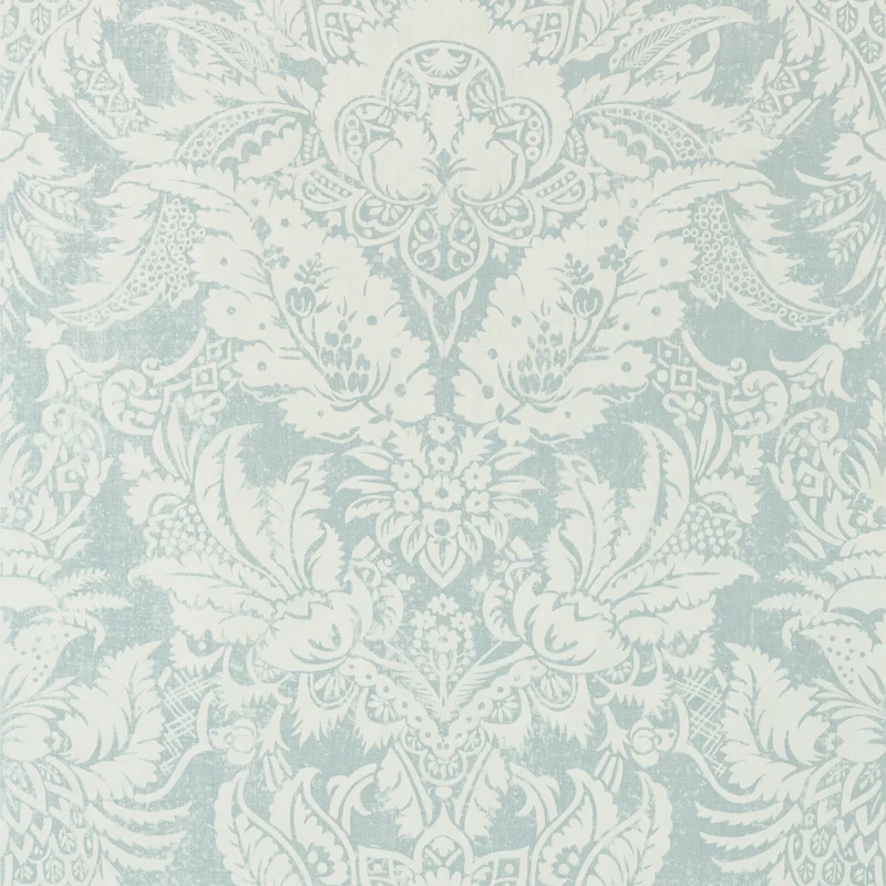 Thibaut Chardonnet Damask — Aqua wallpaper