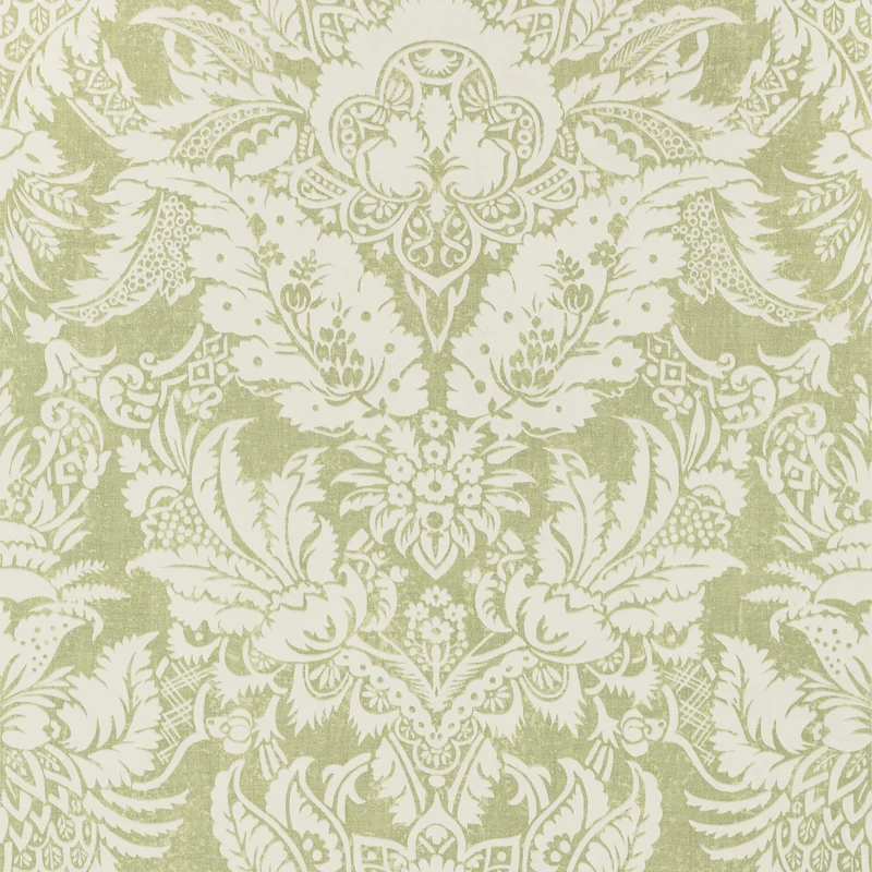 Thibaut Chardonnet Damask — Spring Green wallpaper