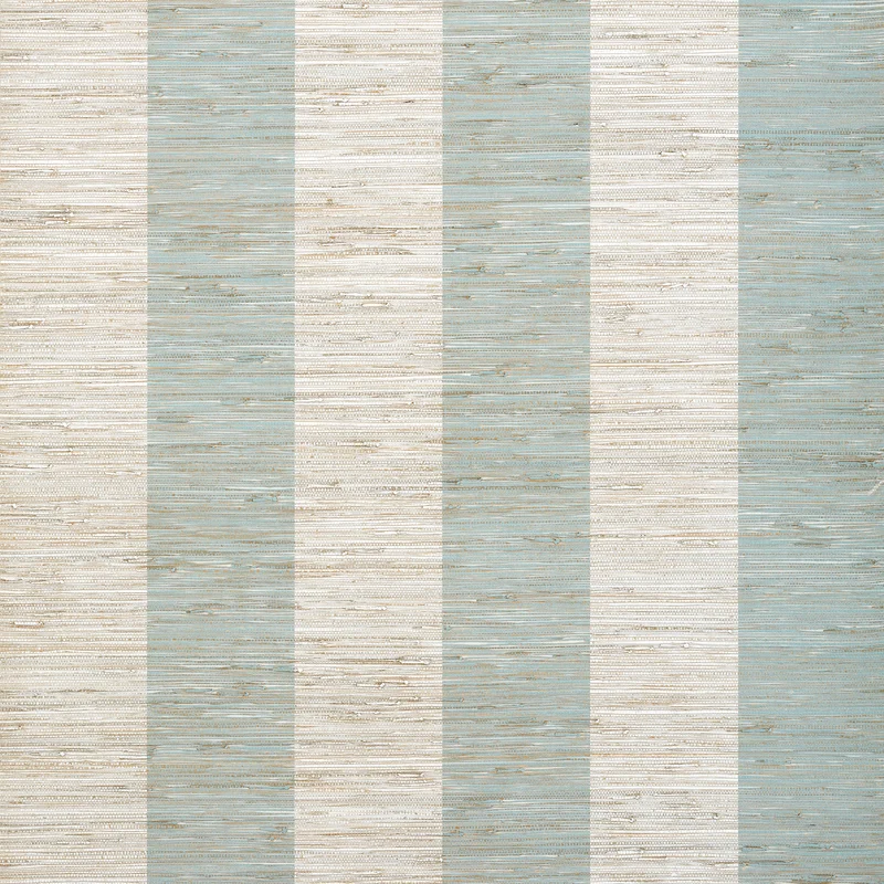 Thibaut Crossroad Stripe — Aqua Grass on Non Woven wallpaper in Aqua