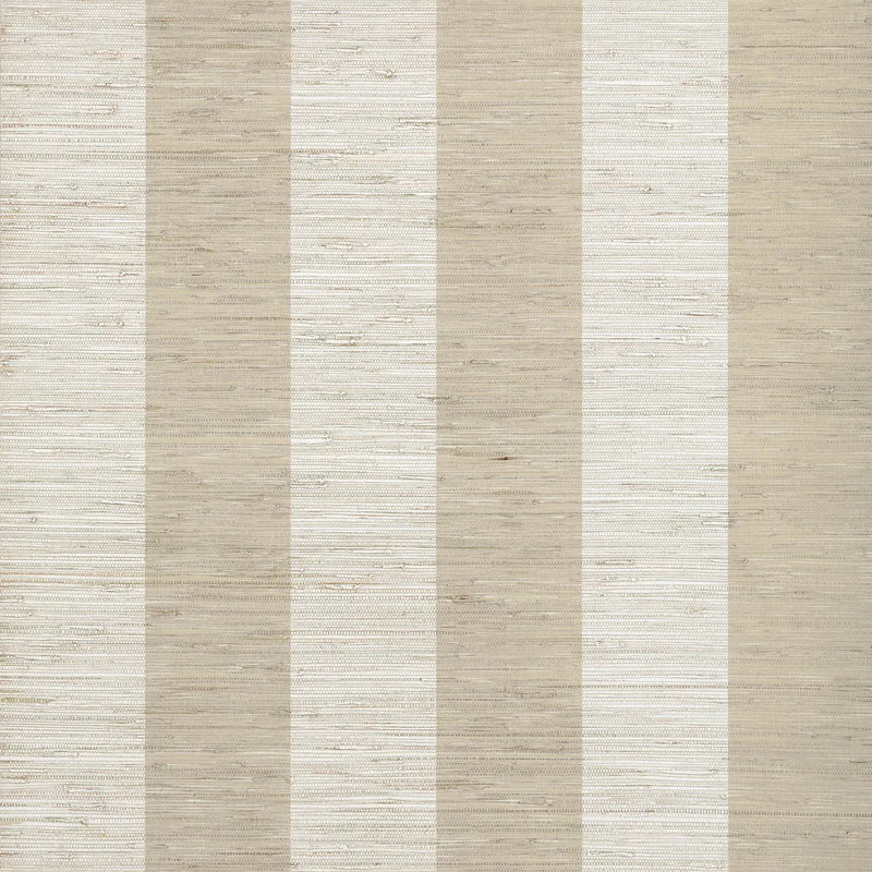 Thibaut Crossroad Stripe — Beige Grass on Non Woven wallpaper in Beige