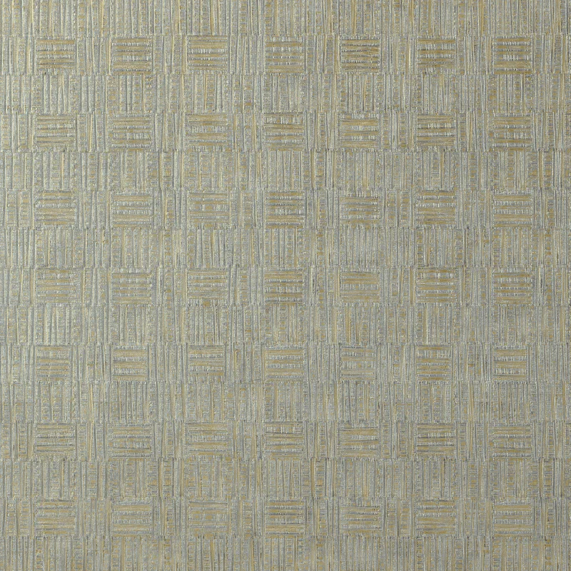 Thibaut Tunica Basket — Grey With Metallic Gold Embossed Vinyl on Non Woven wallpaper in Grey With Metallic Gold