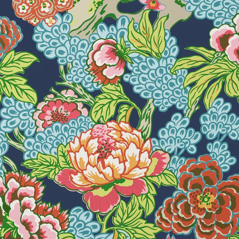 Thibaut Honshu — Navy Wallpaper wallpaper in Navy