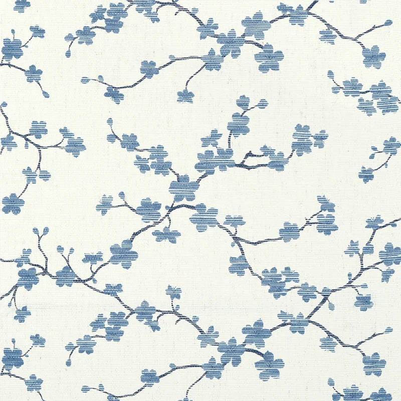 Thibaut Sakura — Blue Paperweave on Non Woven wallpaper in Blue