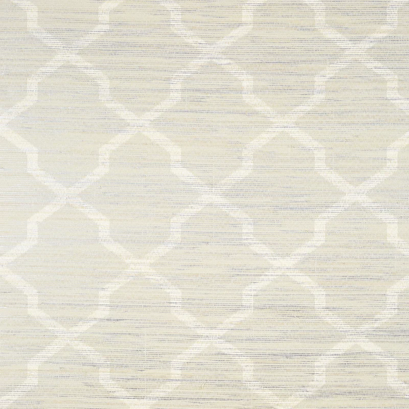 Thibaut Carolyn Trellis — Cream on Metallic wallpaper