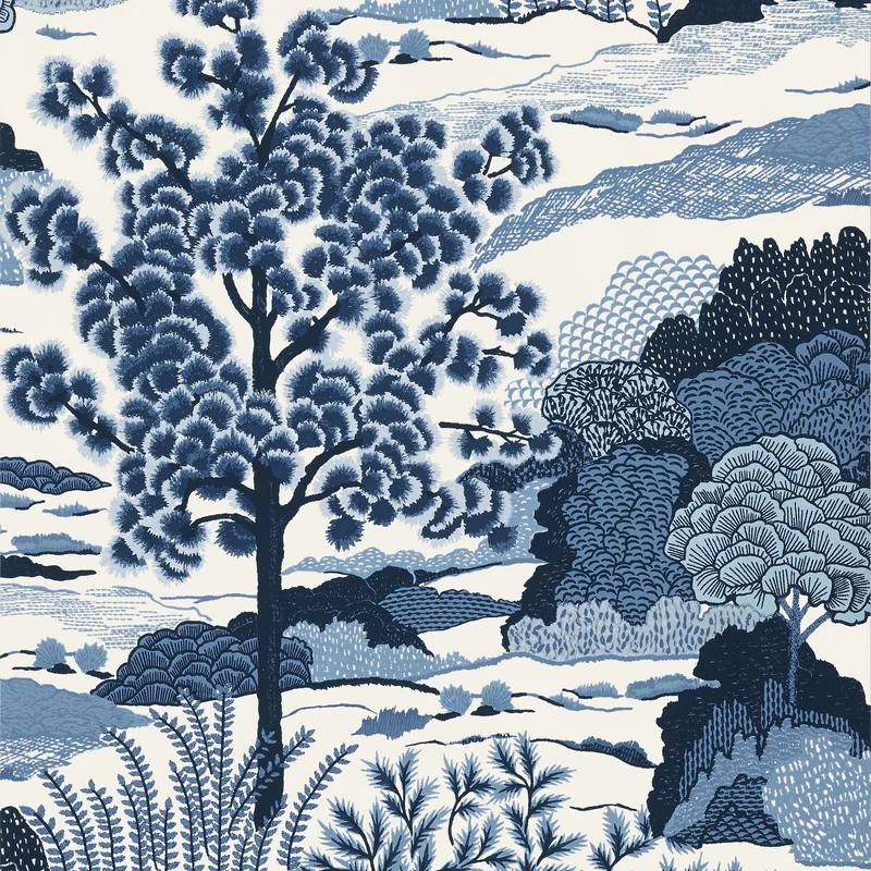 Thibaut Daintree — Blue on White wallpaper