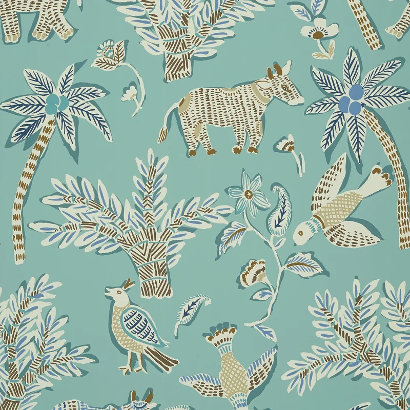 Thibaut Goa — Teal Wallpaper wallpaper in Teal